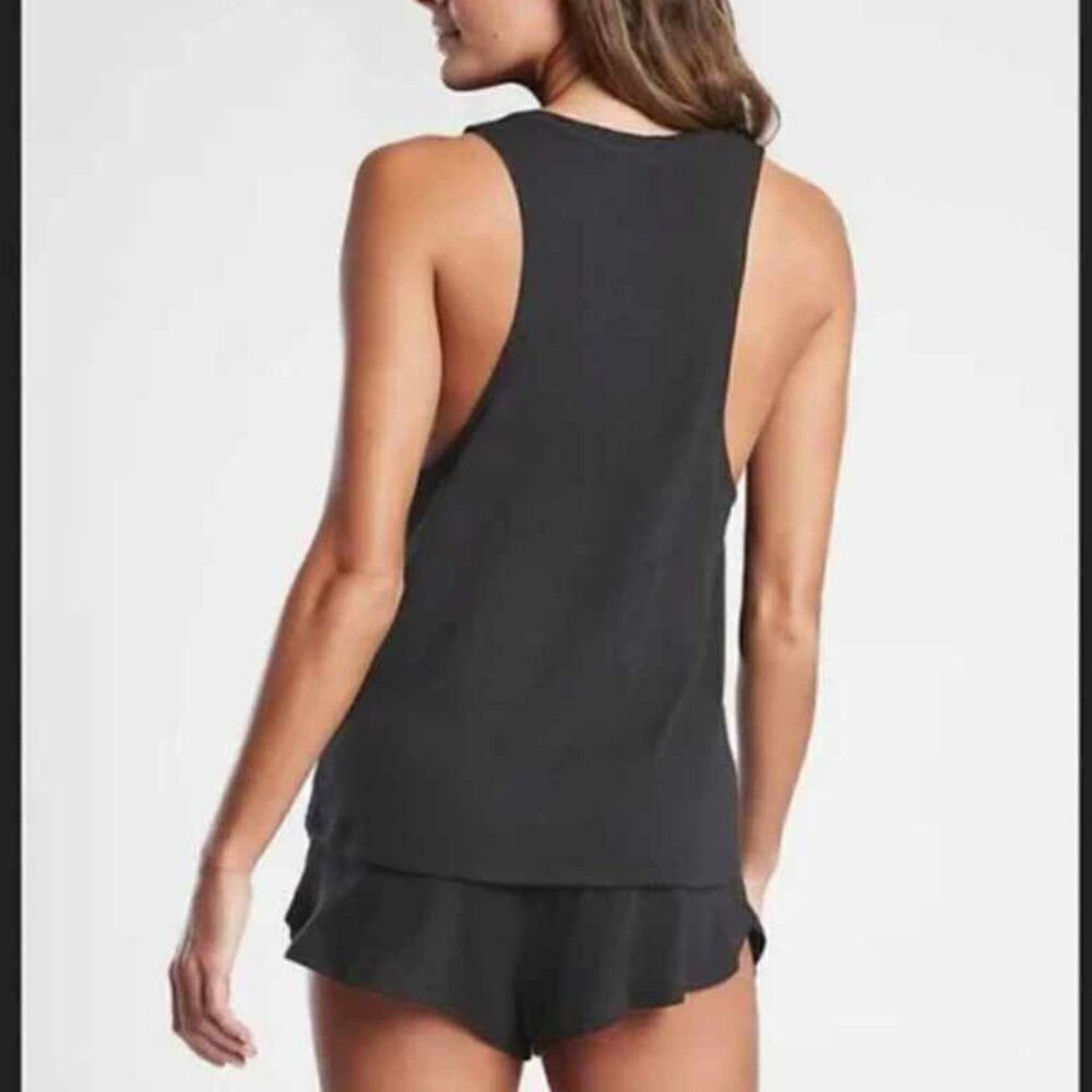 Athleta Well Rested Sleep Tank - Ribbed Black - Picture 2 of 4